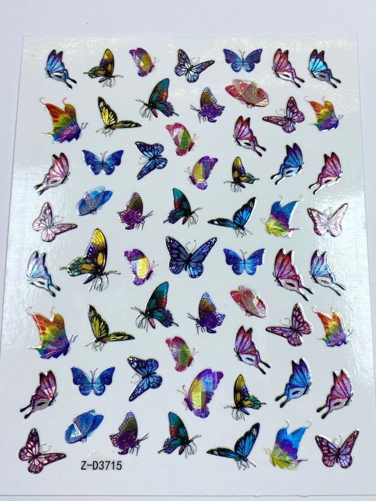 Coloured holographic butterflies 4