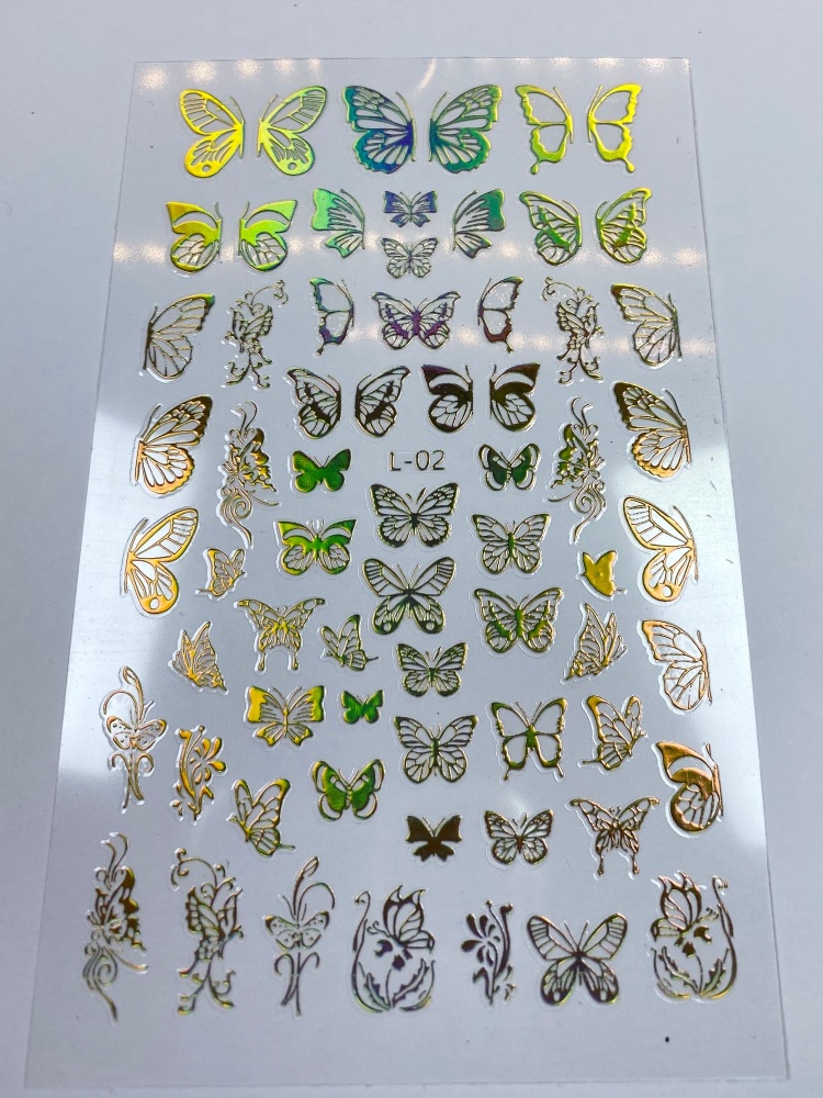 Elegant gold Holographic outlined butterflies 1