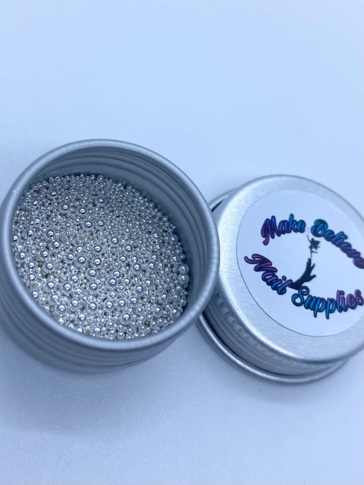 Stainless Steel Silver Caviar Beads