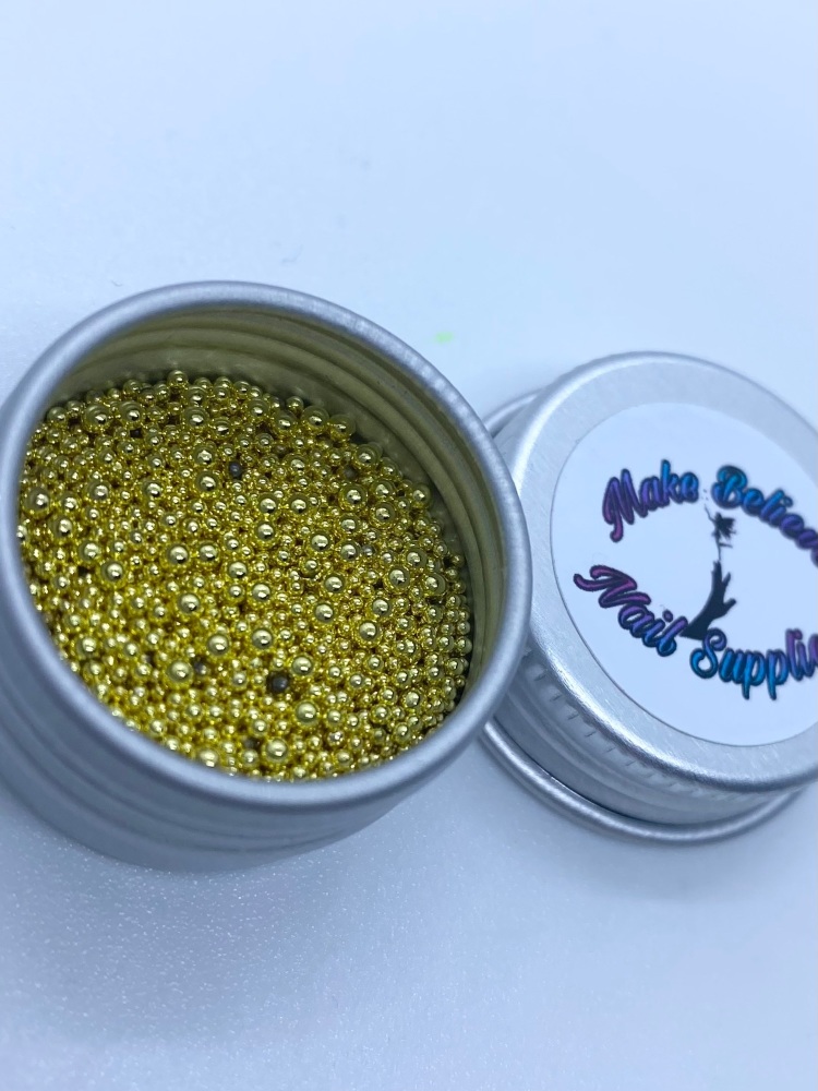 Gold Stainless Steel Caviar Beads