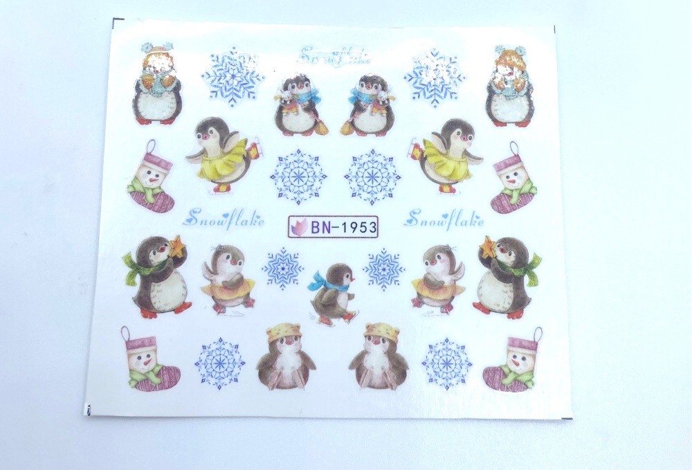 Penguin party water decal sheet