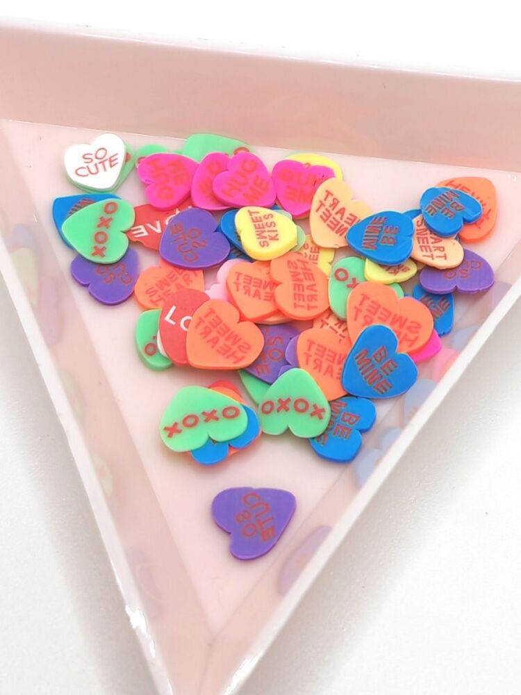 Love Hearts fimo slices