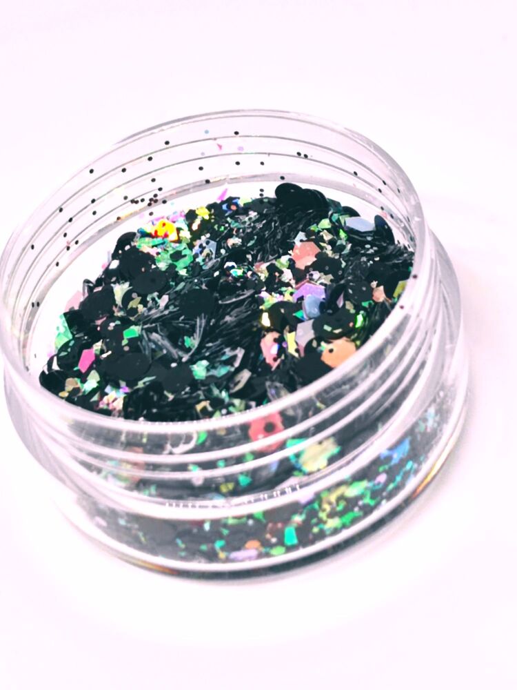 Black magic flake and glitter mix