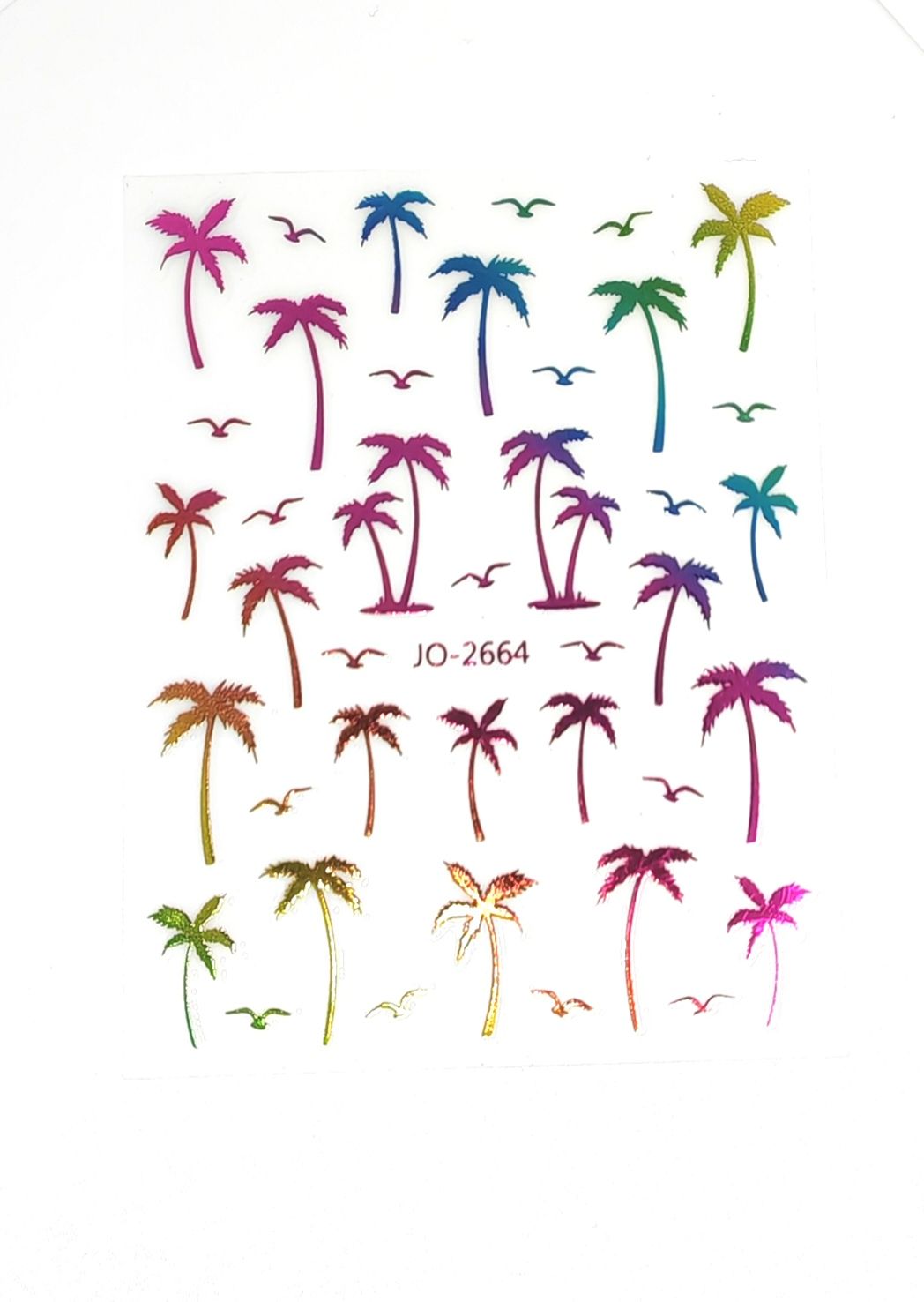 Chameleon palm Tree silhouette sticker sheet