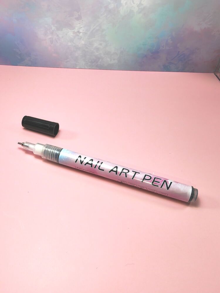 Black acrylic paint nail art pen