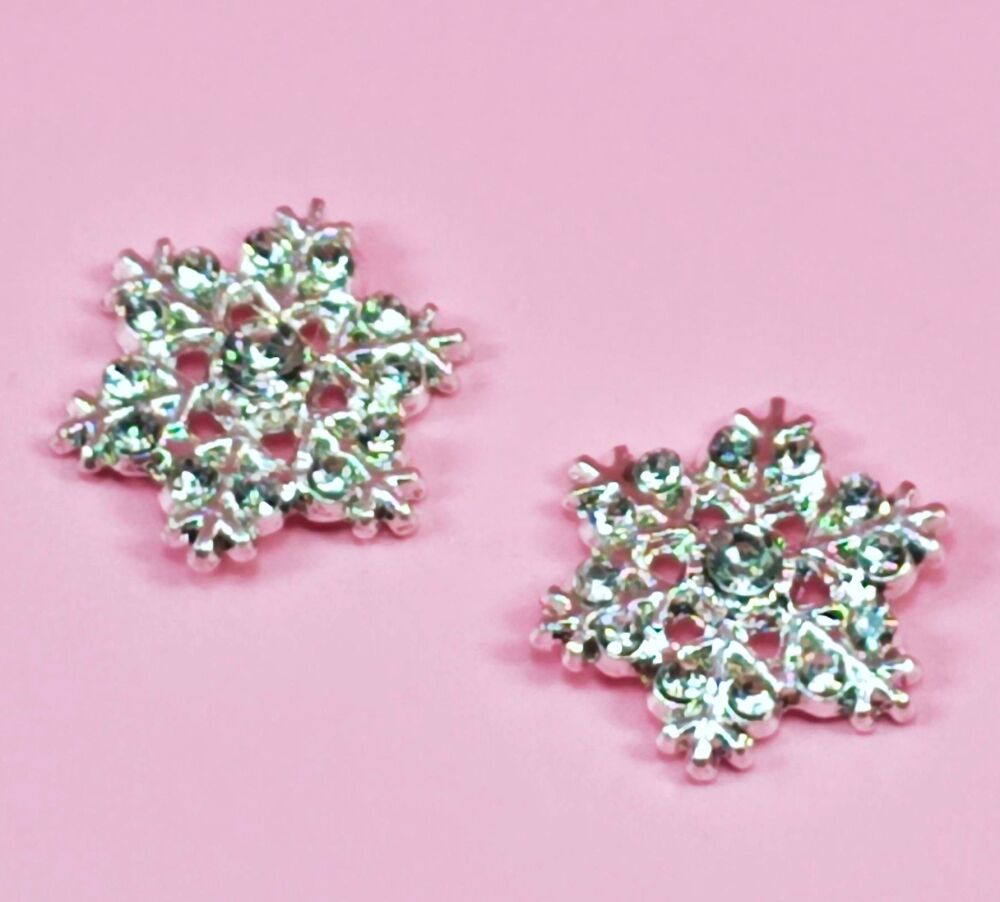 Silver and bling 3D Christmas charms.