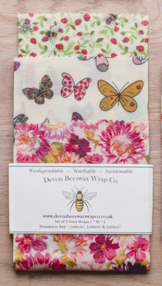 Strawberry Bee, Butterflies, Floral Pink