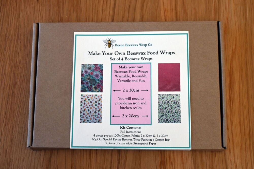 Make Your Own  set of 4 Beeswax Wraps Craft Kit