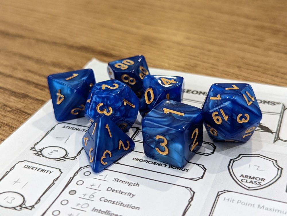 Dice - Marbled Blue