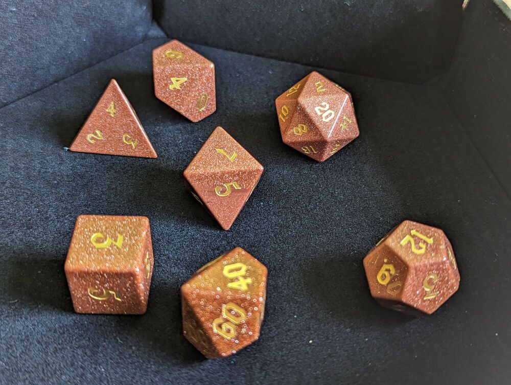 Golden Sandstone Dice Set