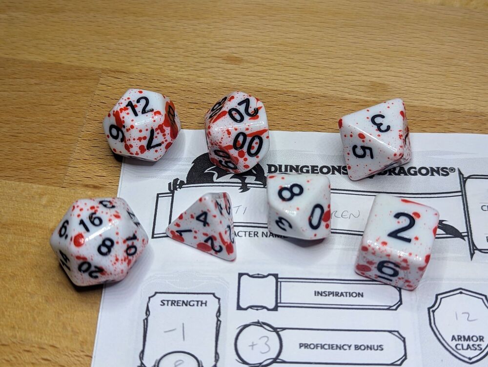 Blood Splatter Dice Set