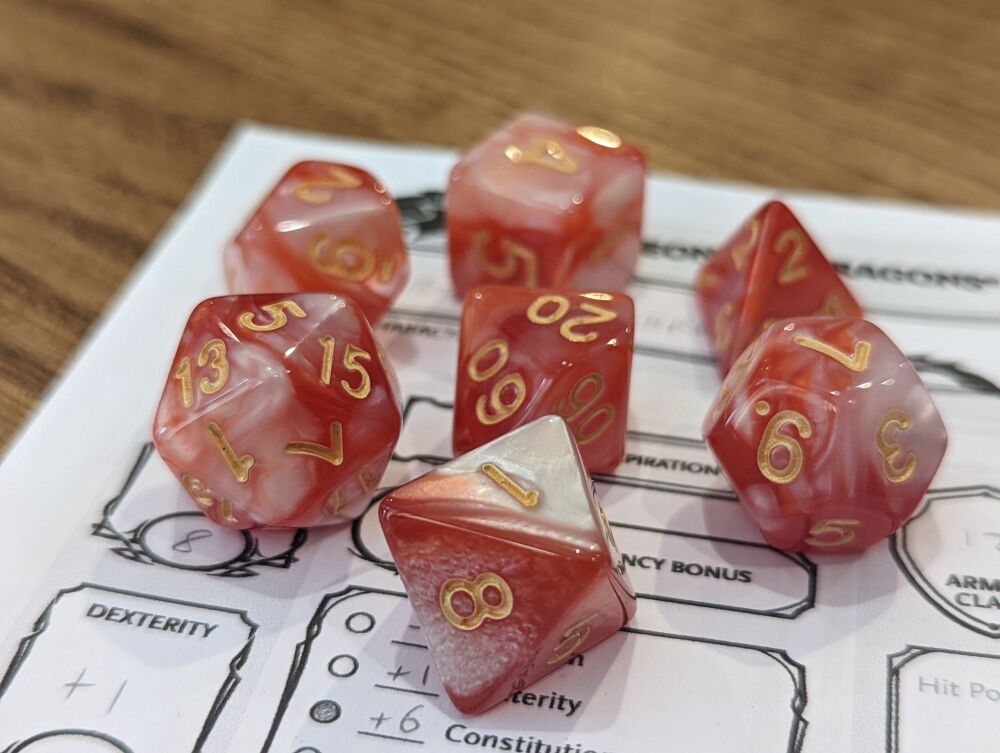 Strawberries & Cream Dice Set