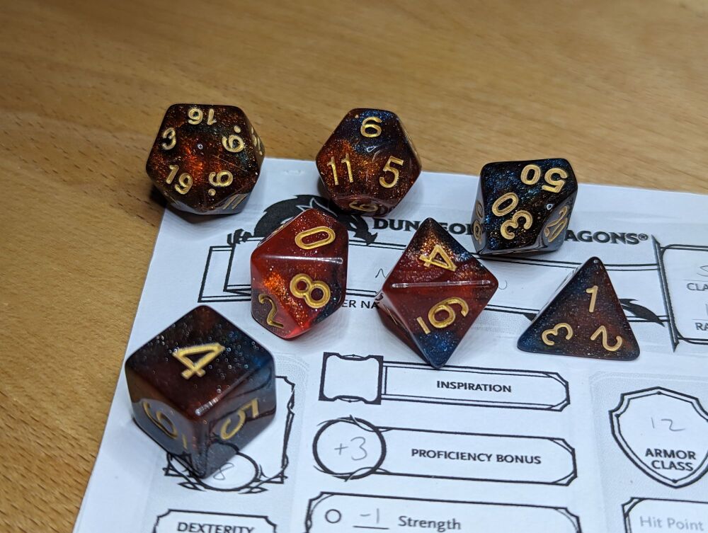 Burnt Amber Dice Set