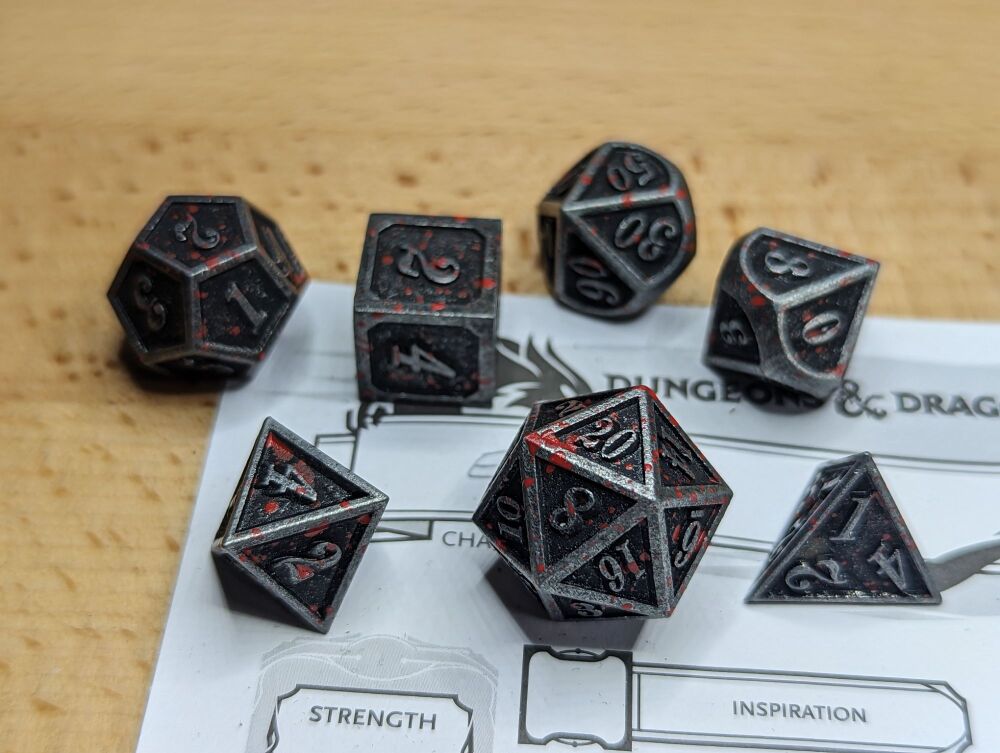 Dice - Metal - Blood Splatter