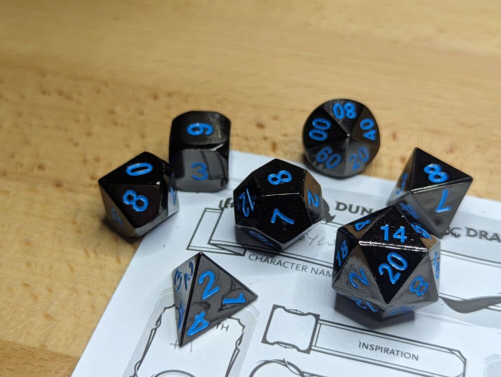 Dice - Metal - Blue