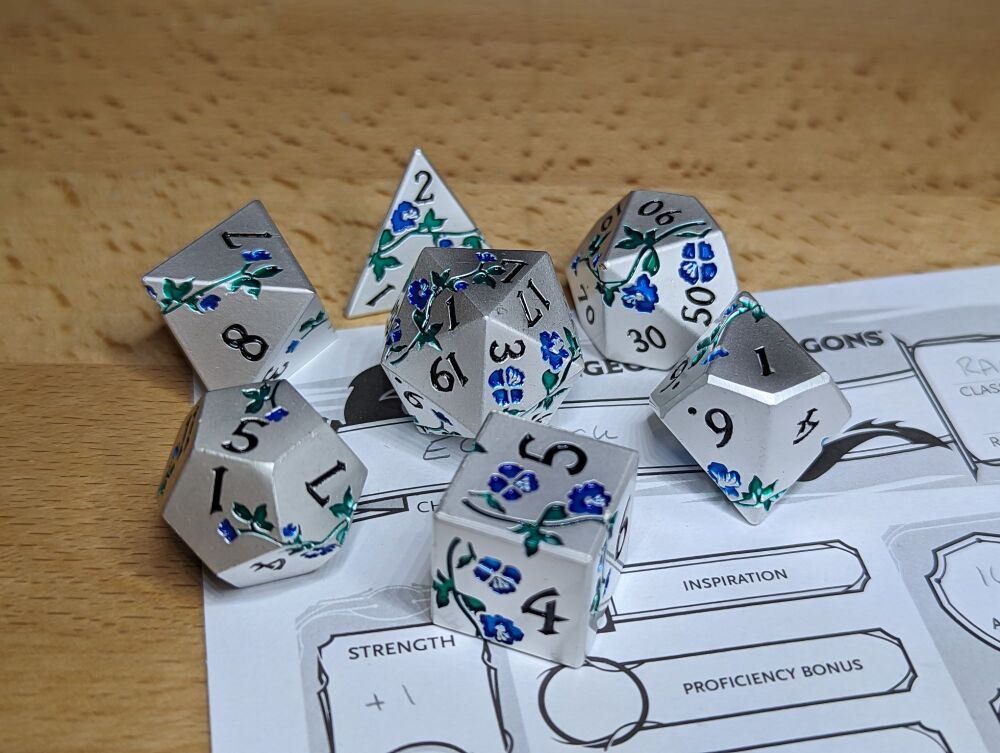 Elvensteel Bloom - Metal Dice Set