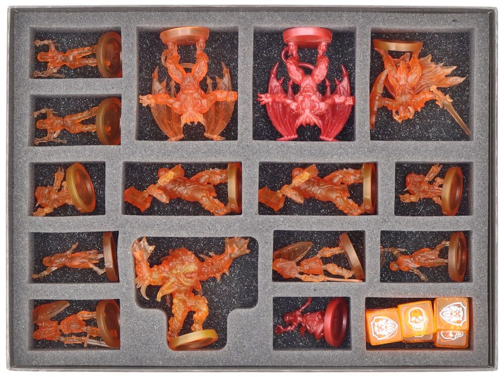 Feldherr foam set + card holders compatible with HeroQuest (2021): Prophecy of Telor - board game box - Protect, sort and store miniatures + accessori