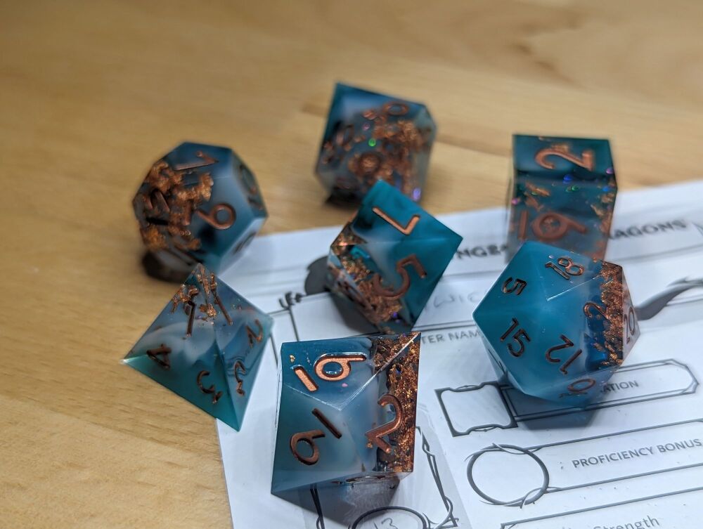 Dice - Siren's Treasure - Sharp Edge Resin