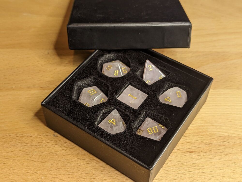 Rose Quartz Dice Set
