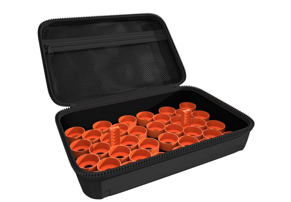 Feldherr Half-Size Case 50 compatible with 36 Citadel paint pots (12 ml / 18 ml), Color:Orange