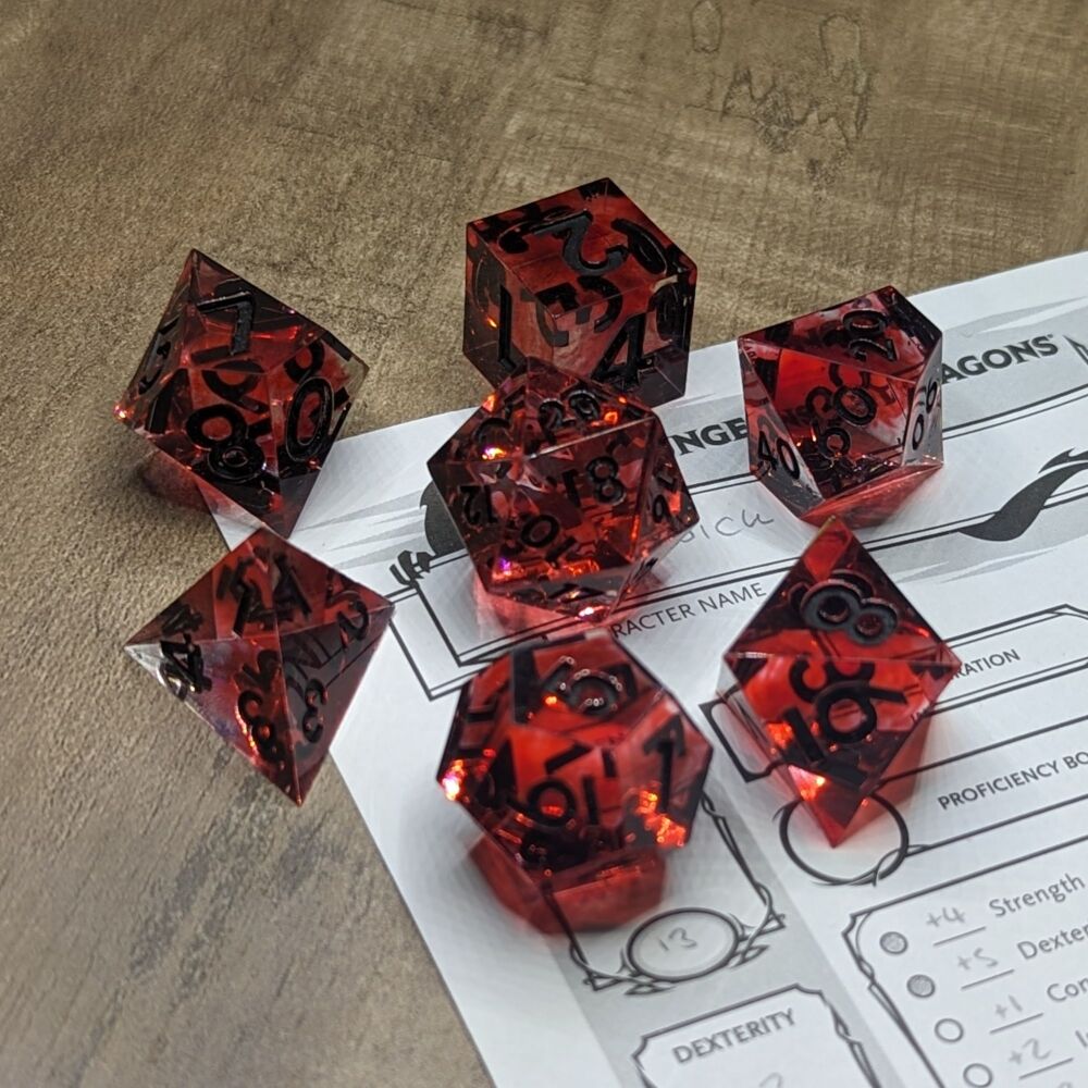 Dice - Blood Tide - Sharp Edge Resin