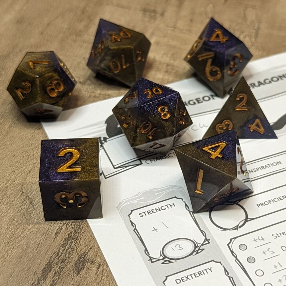 Dice - Hexed Twilight - Sharp Edge Resin