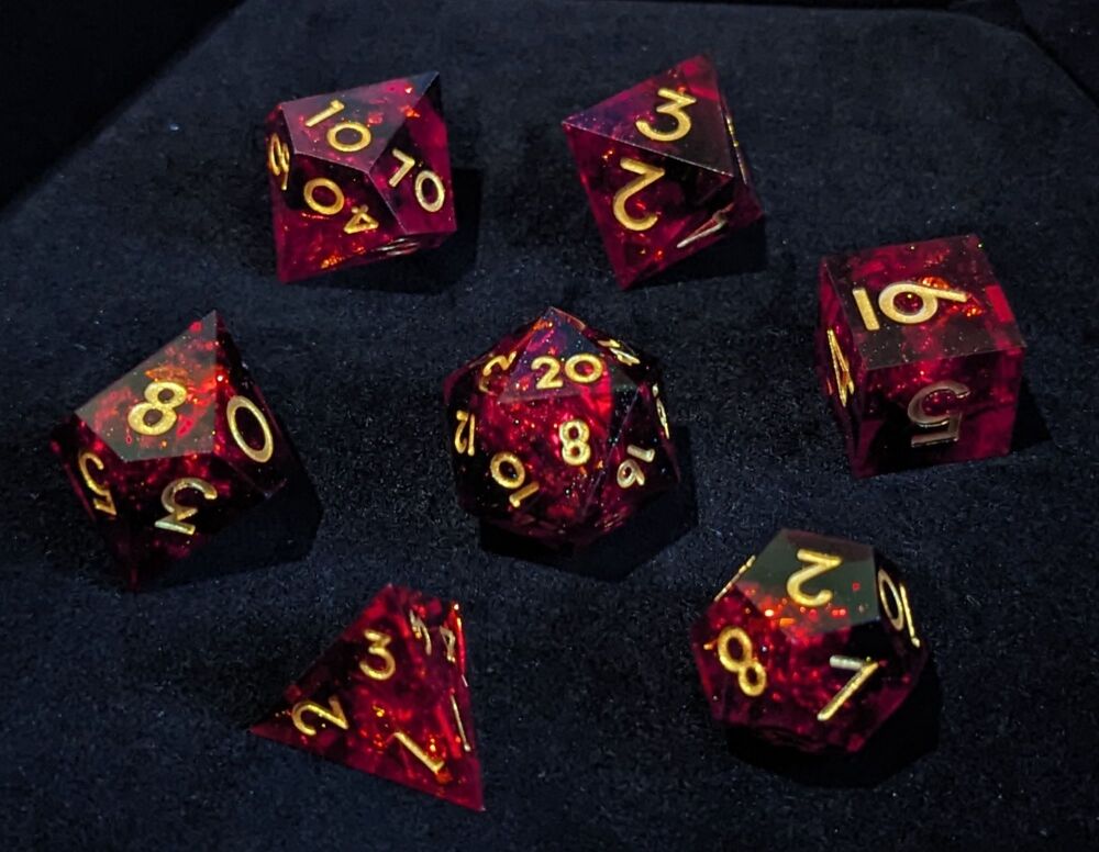 Dice - Fireball - Sharp Edge Resin