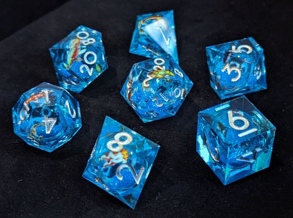 Dice - Koi Pond - Sharp Edge Resin