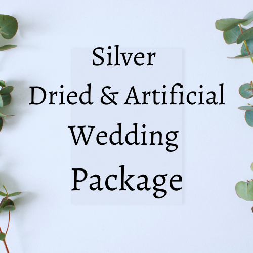 description image telling you the silver package is for dried and artificial mixed wedding flowers