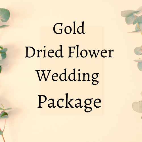 description image, telling you the gold package is for dried wedding flowers