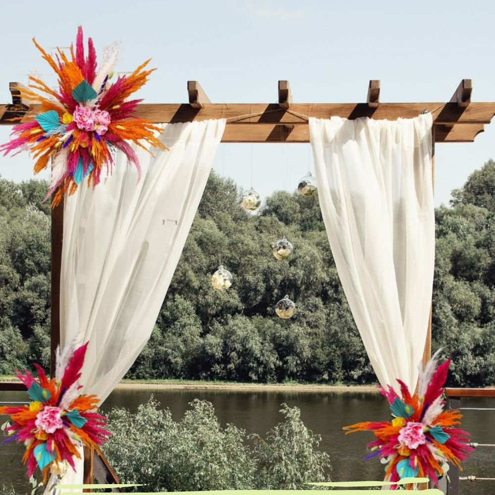 70CM MULTICOLOURED WEDDING ARCH PAMPAS GRASS DECORATION