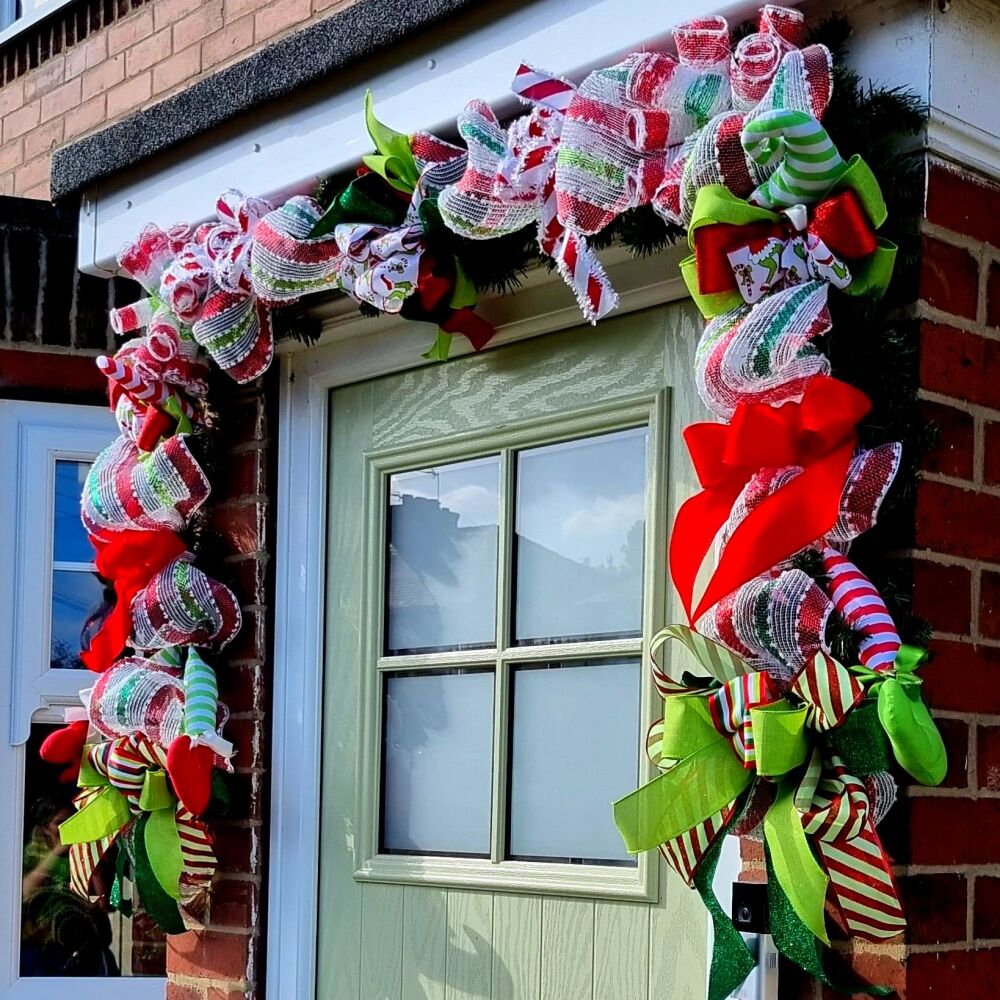 Grinch inspired Handmade Christmas Garland