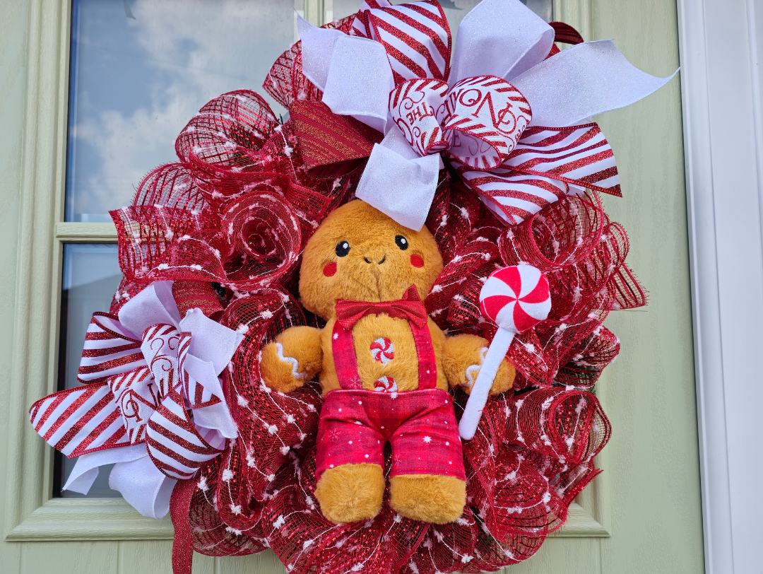 Gingerbread Man Christmas Wreath