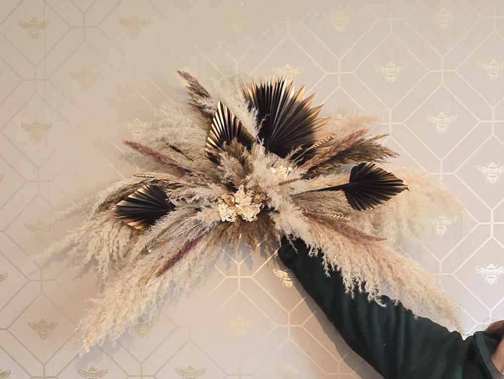 BLACK & GOLD PAMPAS GRASS ARRANGEMENT