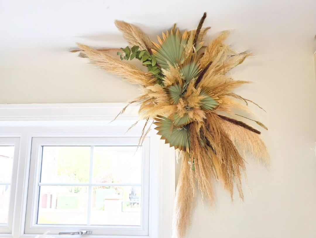 SAGE GREEN PAMPAS GRASS DECOR