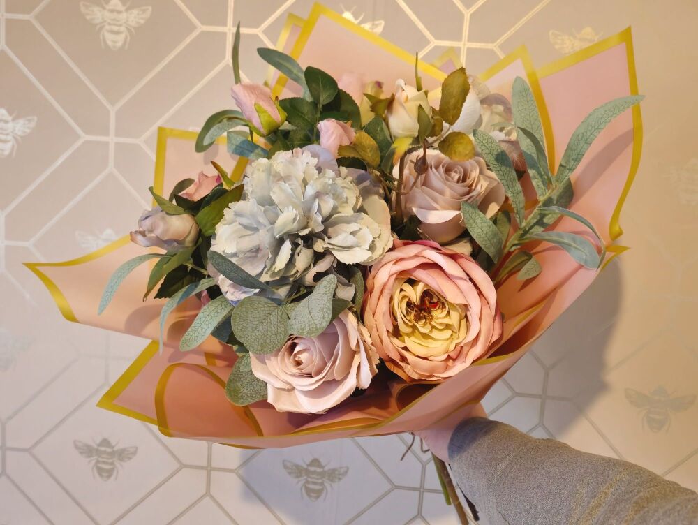 Pink & Blue Artificial Bouquet