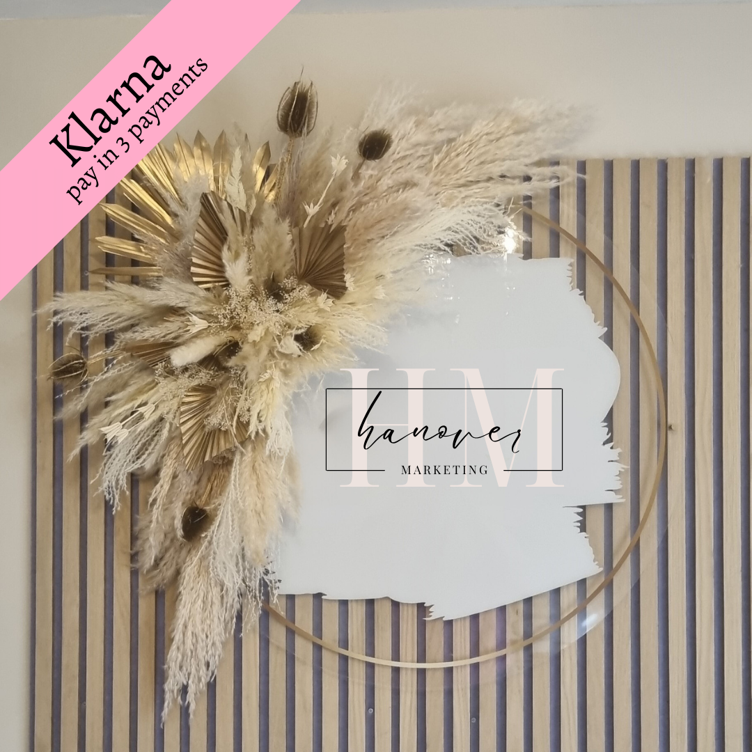 100CM GOLD SALON PAMPAS WALL DECOR, EASY INSTALLATION