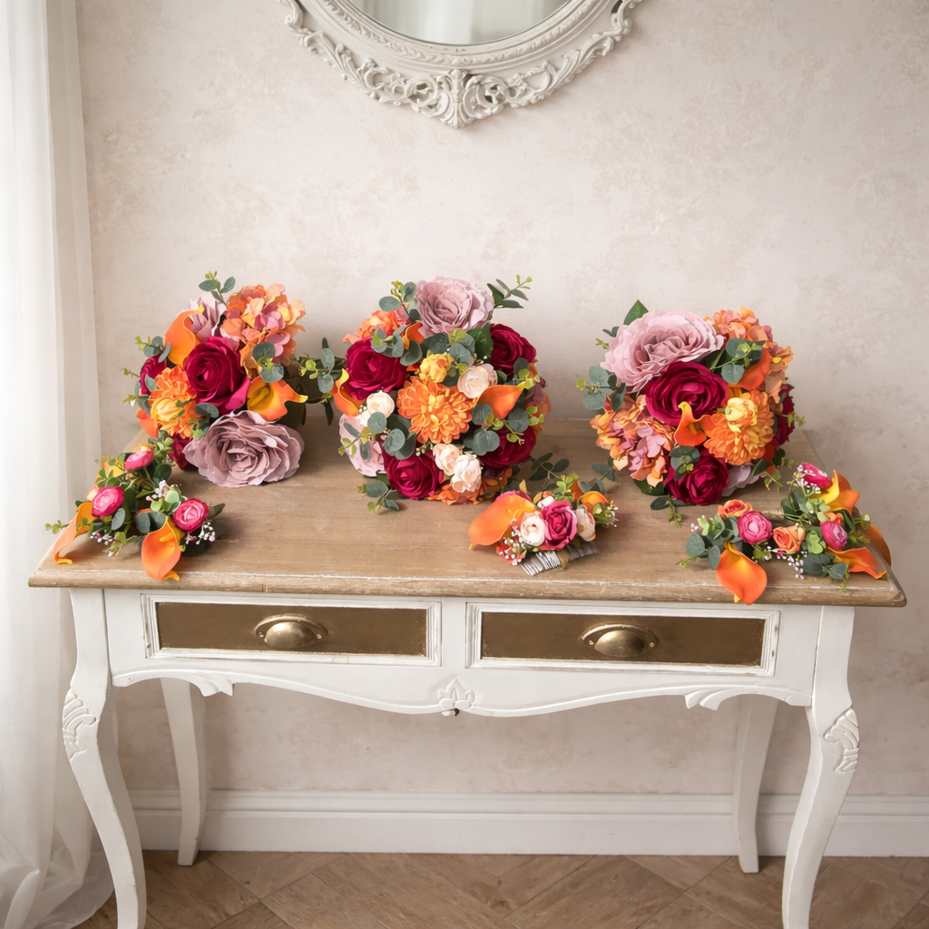 Artificial Bridal Flower Package - Bronze Package