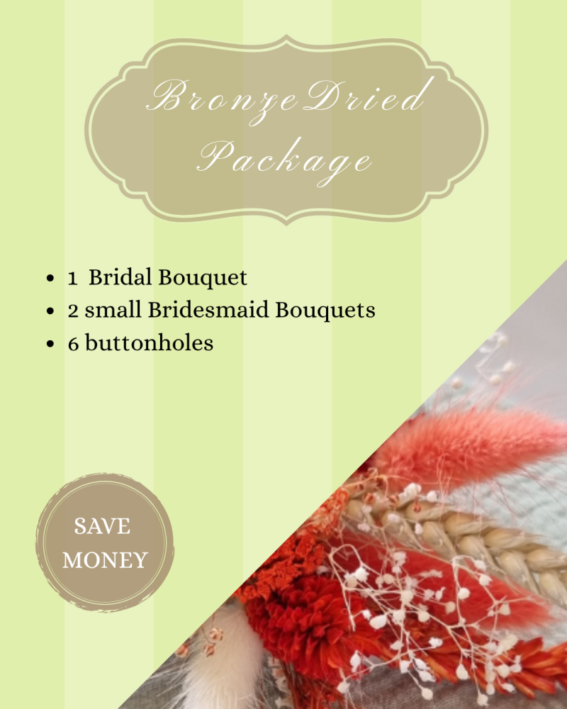 Bronze Dried Bridal flower Package