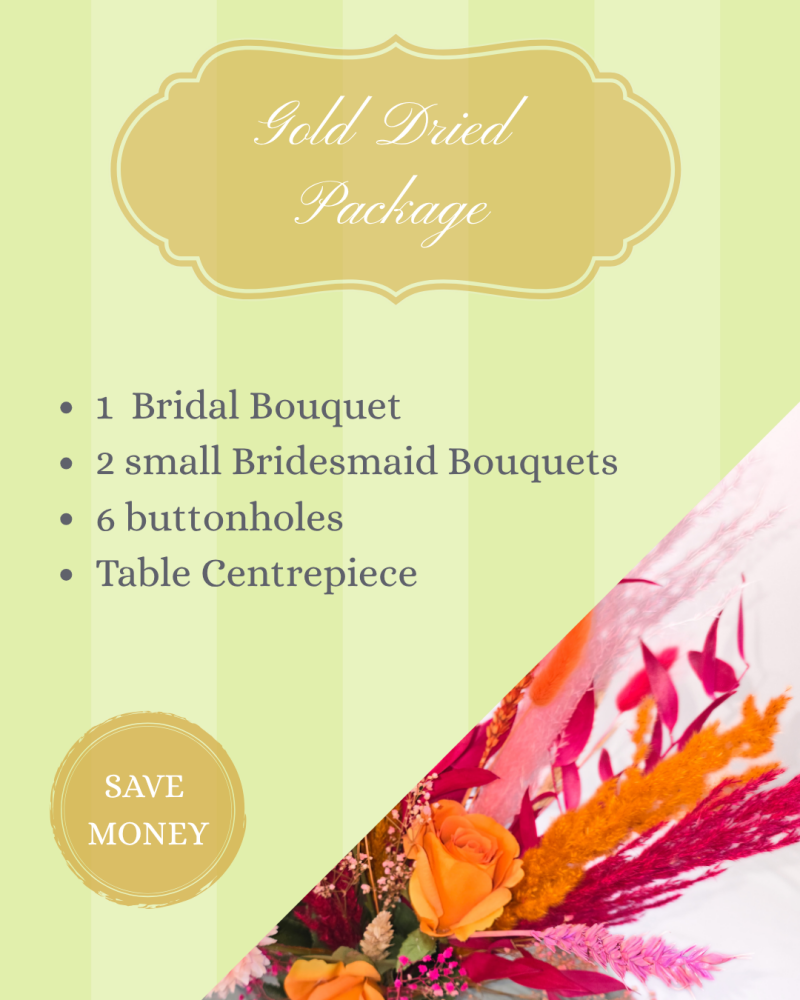 Gold Dried flower Wedding Package