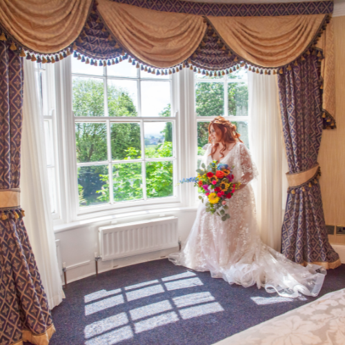 9 BRIGHT COLOURED ARTIFICIAL BRIDAL BOUQUET