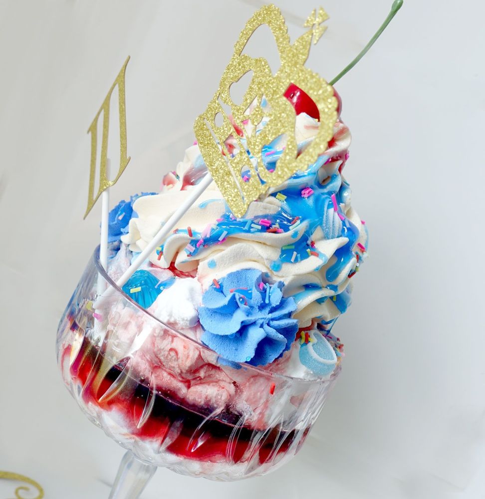 Fake Ice Cream Sundae Red White and Blue