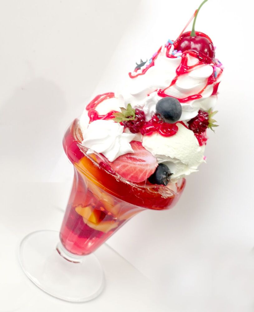 Fruit Cocktail Ice Cream Sundae