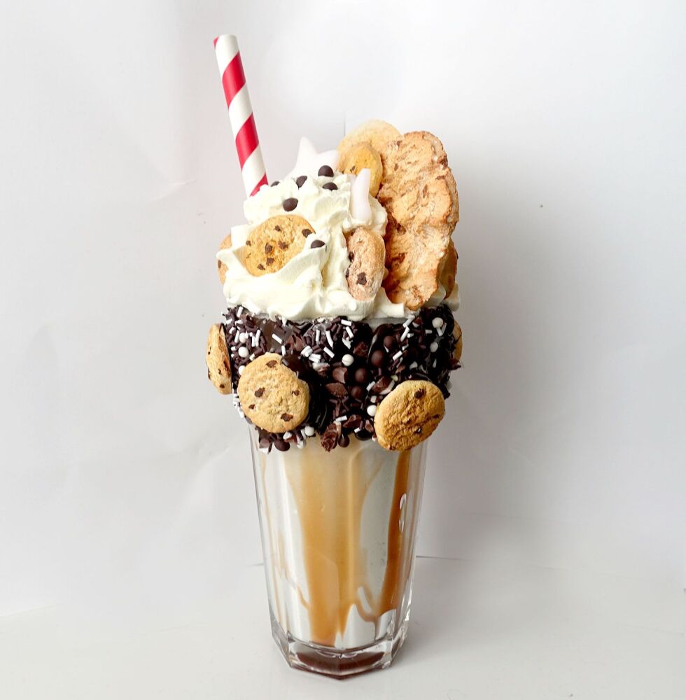 Diner Style Fake Food Chocolate Chip Cookie Shake