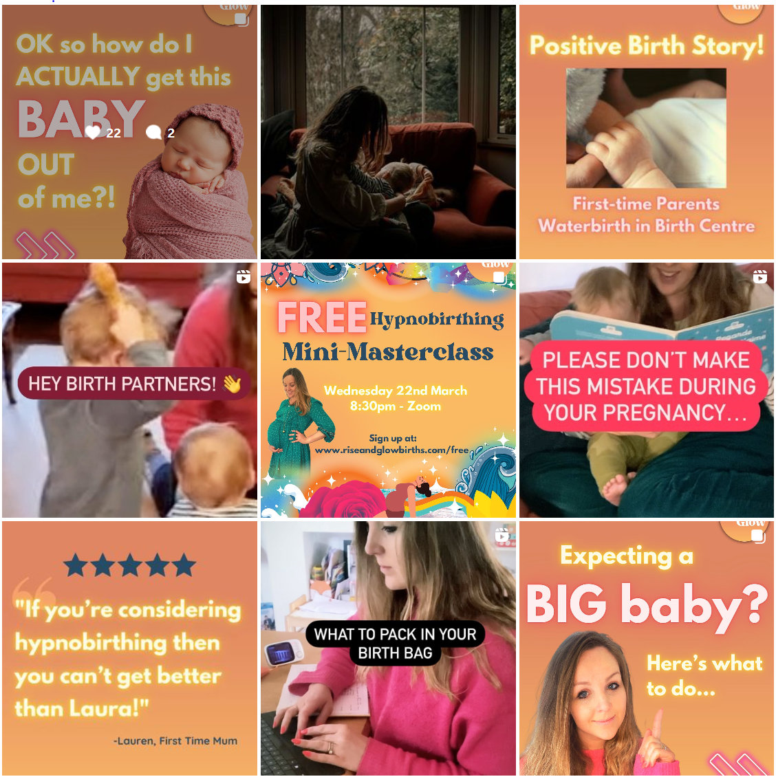 free hypnobirthing tips on social media