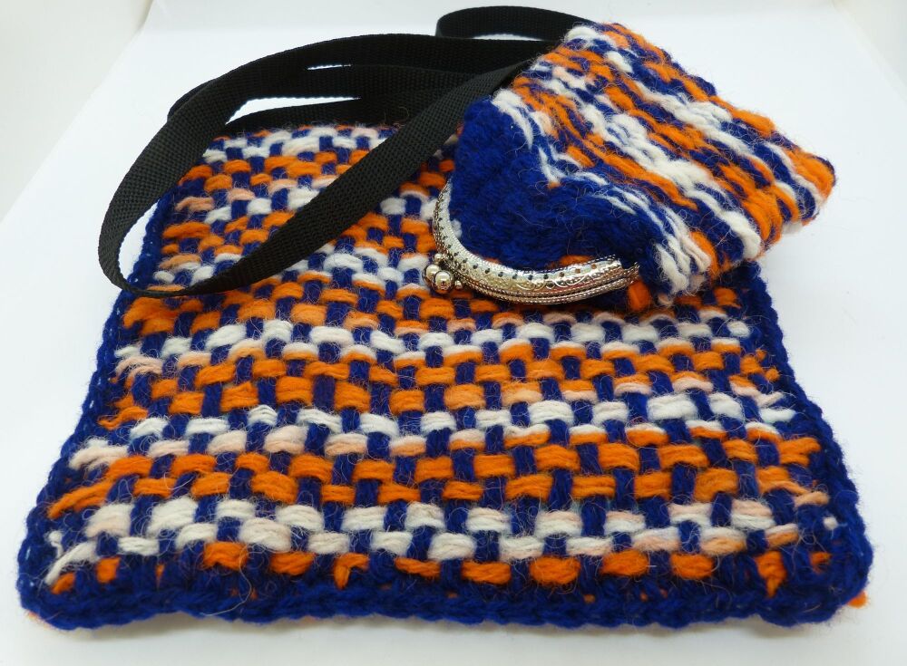 Woven Cross Body bag with coin purse