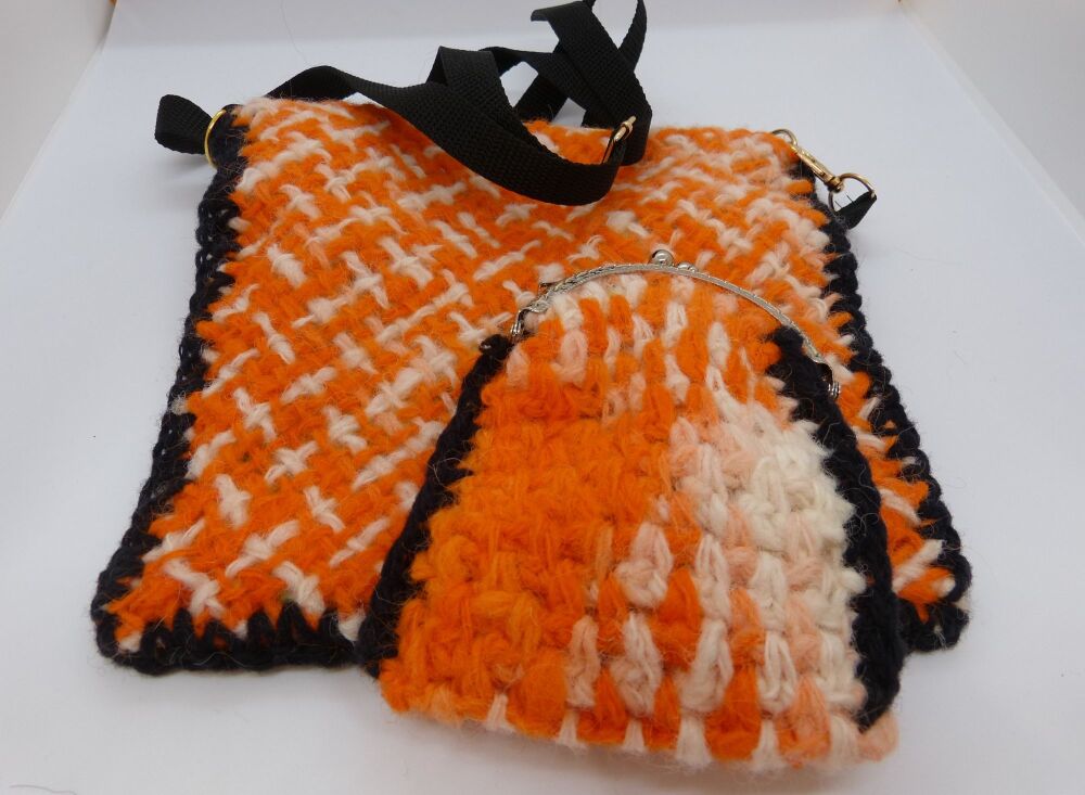 Woven Cross Body bag with coin purse