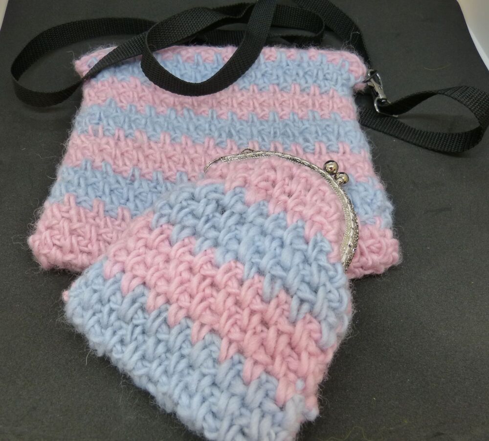Woven Cross Body bag with coin purse