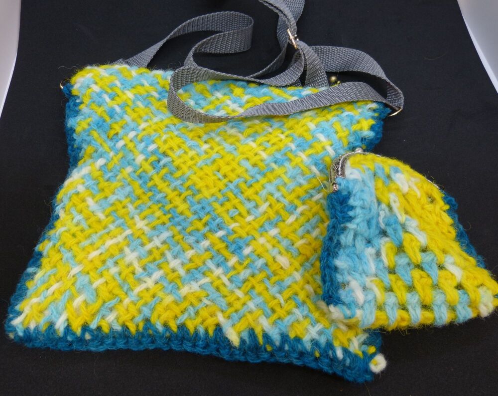 Woven Cross Body bag with coin purse