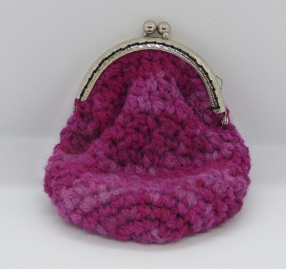 Coin Purse, Pure wool crocheted
